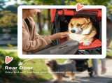 Oxford Cloth Folding 3-Wheel Pet Stroller Dog Trolley Red/Black T3398P349568