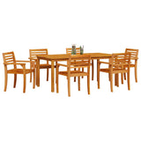 Garden Dining Set 7 pcs Brown Solid Acacia Wood 3375673