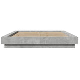 Bed Frame with LED Lights without Mattress Concrete Grey 120x190cm 3281143
