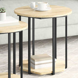 Side Table Set with Shelf 2 pcs Brown 869715