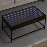 ZNTS Coffee Table with Infinity LED Smoked Oak 90x50x41 cm 847689