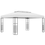 ZNTS Gazebo with LED String Lights 4x3x2.7 m White 3070307