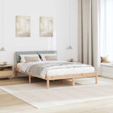 Bed frame Brown and light grey 135 x 190 cm Solid pine wood 878689