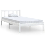 810073 Bed Frame without Mattress White Solid Wood 100x200 cm