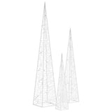 Acrylic Decorative LED Light Cone Set Blue 30/45/60cm 328969