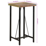 ZNTS Bar Table 55x55x107 cm Solid Wood Reclaimed and Iron 356372