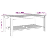 Coffee Table Brown 110 x 55 x 45 cm Solid teak wood 42002310