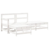 4 Piece Garden Lounge Set White Solid Wood Pine 3186488