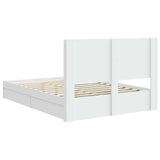 Bed Frame with Storage and Headboard White 160 x 200 cm 3414007