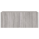 TV Wall Cabinet with LED Lights Grey Sonoma 100x35x41 cm 837328