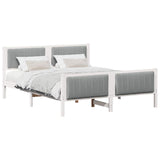 Bed frame White and light grey 160 x 200 cm Solid pine wood 3394312
