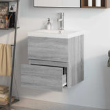 Sink Cabinet with Built-in Basin Grey Sonoma Engineered Wood 3152862