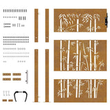 Garden Gate 100x125 cm Corten Steel Bamboo Design 153240