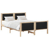 Bed Frame with Headboard Black 140 x 190 cm Fabric 878336