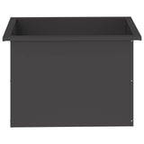 Garden Planter with LED 2 pcs Black 40 x 60 x 40 cm Steel 8008141