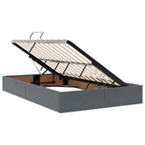 Storage Bed with Mattress Dark Grey 120 x 200 cm Velvet 3370083