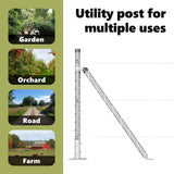 Fence Post with Concrete Base 52 pcs Silver Powder-Coated Steel 3350258