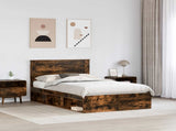 Bed Frame Smoked Oak 120 x 200 cm Solid Pine Wood 3410116
