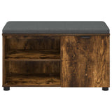 Hall Bench with Cushion with Shelf Smoked Oak 80 x 38 x 46 cm 891508