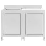 Commercial Kitchen Sink Cabinet Stainless Steel 120x60x96 cm 3058270