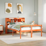 Bookcase Bed without Mattress Wax Brown 140x190cm Solid Wood Pine 3322069