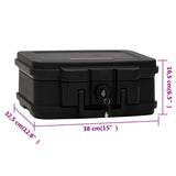 Safe Box Black 38x32.5x16.5 cm 154960