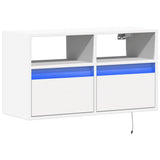 TV Wall Cabinet with LED Lights White 80x31x45 cm 852327