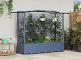 Raised Bed with Trellis and Roof Grey 163 x 40 x 141 cm PP 42032561