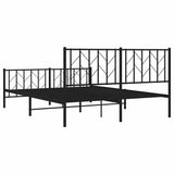 Metal Bed Frame without Mattress with Footboard Black 150x200cm 374457