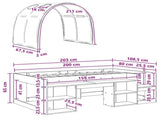 Bed with Tunnel 4 pcs White and Light Blue Engineered Wood 3423582