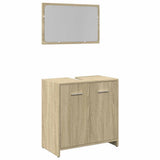 2 Piece Bathroom Furniture Set Sonoma Oak Engineered Wood 849605