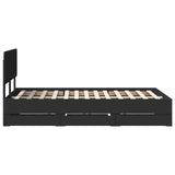 Bed Frame with Drawer Black 135 x 190 cm Engineered Wood 3412193
