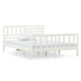 Bed Frame without Mattress White Small Double Solid Wood 3101124