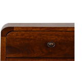 Solid Wood Mini Chestnut Curved Bedside, 2 Drawers, Dark Brown B2743P402921