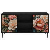 TV Cabinet BORNE 102 x 33 x 51 cm Black Oak Engineered Wood 8007056
