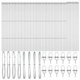 Embedded Fence Post 52 pcs Silver Powder-Coated Steel 3350158