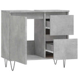 Bathroom Cabinet Concrete Grey 65x33x60 cm Engineered Wood 831608