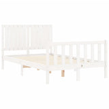 Bed Frame without Mattress White Small Double Solid Wood Pine 3192917