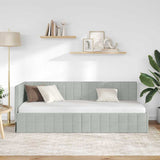 Corner Bed Frame Light Grey 80 cm x 200 cm Velvet 42016368