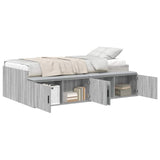 Storage Bed Frame Grey sonoma 75 x 190 cm Engineered wood 3335218