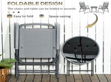 Three-Piece Garden Seat Set, with Glass-Top Table - Light Grey T3398P317830