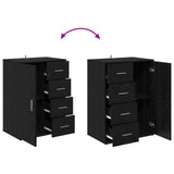 Sideboard with Drawer Black Oak 59 x 39 x 80 cm Engineered Wood 883066