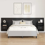 Headboard with Cabinet 3 pcs Black Oak Engineered Wood 3416128