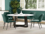 Set of Four Flannel Relaxed Tub Dining Chairs - Green T3398P340964