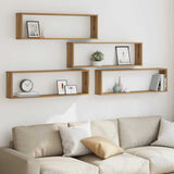 Wall Cube Shelves 4 pcs Artisan Oak 100x15x30 cm Engineered Wood 856585