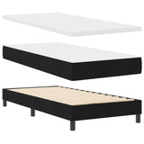 ZNTS Bed Frame with Mattress Black and White Fabric 90 x 200 cm 3342179
