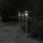 ZNTS Outdoor Floor Lamps 3pcs Silver 100 cm Stainless Steel 4006352