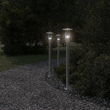 ZNTS Outdoor Floor Lamps 3pcs Silver 100 cm Stainless Steel 4006352