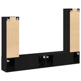 TV Cabinet Set 6 pcs Black Oak Engineered Wood 3333060