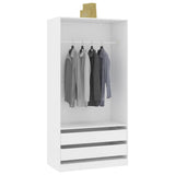 Wardrobe White 100x50x200 cm Engineered Wood 800603